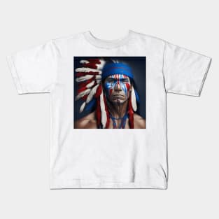 [AI Art] Robust Average Native American man Kids T-Shirt